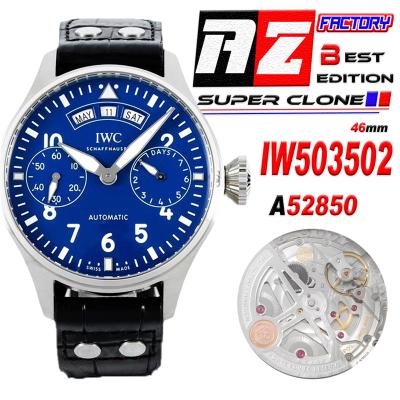 Big Pilot Annual Calendar IW503502 A52850 Automatic Mens Watch Best Edition AZF SS Blue Dial Leather Strap CHS