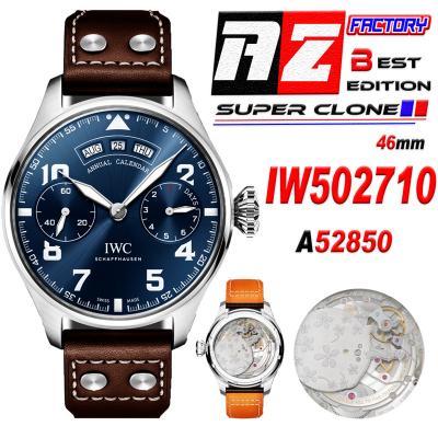 Big Pilot Annual Calendar Le Petit Prince IW502710 A52850 Automatic Mens Watch Best Edition AZF SS Blue Dial Leather