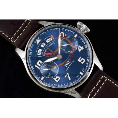 Big Pilot Annual Calendar Le Petit Prince IW502710 A52850 Automatic Mens Watch Best Edition AZF SS Blue Dial Leather