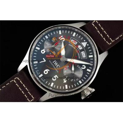 Big Pilot Annual Calendar Spitfire IW503502 A52850 Automatic Mens Watch Best Edition AZF SS Gray Dial Leather Strap CHS