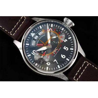 Big Pilot Annual Calendar Spitfire IW503502 A52850 Automatic Mens Watch Best Edition AZF SS Gray Dial Leather Strap CHS