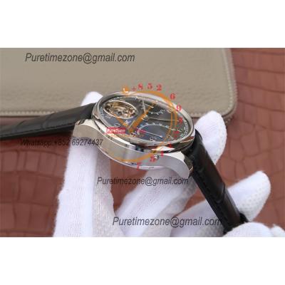 Portuguese Tourbillon Mystere Retrograde IW504601 Automatic Mens Watch Best Edition AZF SS Gray Dial Leather Strap CHS