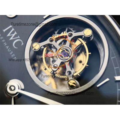 Portuguese Tourbillon Mystere Retrograde IW504601 Automatic Mens Watch Best Edition AZF SS Gray Dial Leather Strap CHS