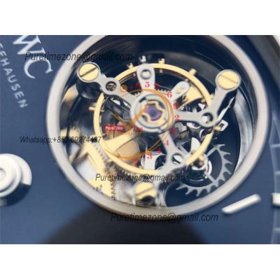 Portuguese Tourbillon Mystere Retrograde IW504601 Automatic Mens Watch Best Edition AZF SS Black Dial Leather Strap CHS