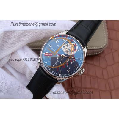 Portuguese Tourbillon Mystere Retrograde IW504601 Automatic Mens Watch Best Edition AZF SS Black Dial Leather Strap CHS