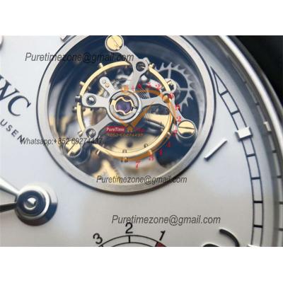 Portuguese Tourbillon Mystere Retrograde IW504601 Automatic Mens Watch Best Edition AZF SS White Silver Dial Leather CHS