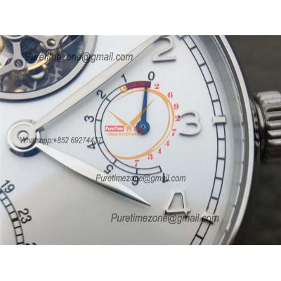 Portuguese Tourbillon Mystere Retrograde IW504601 Automatic Mens Watch Best Edition AZF SS White Silver Dial Leather CHS