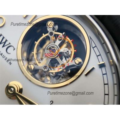 Portuguese Tourbillon Mystere Retrograde IW504601 Automatic Mens Watch Best Edition AZF SS White Dial Leather CHS