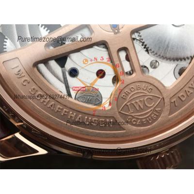 Portuguese Tourbillon Mystere Retrograde IW504402 Automatic Mens Watch Best Edition AZF RG Black Dial Leather CHS