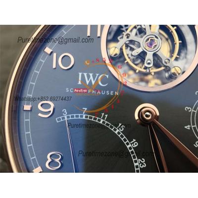 Portuguese Tourbillon Mystere Retrograde IW504402 Automatic Mens Watch Best Edition AZF RG Gray Dial Leather CHS