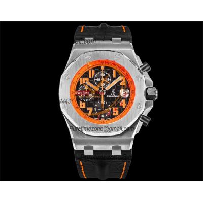 Royal Oak Offshore 26170ST Volcano A7750 Automatic Chronograph Mens Watch Best Edition TKF 42 SS Black Dial Leather CHS