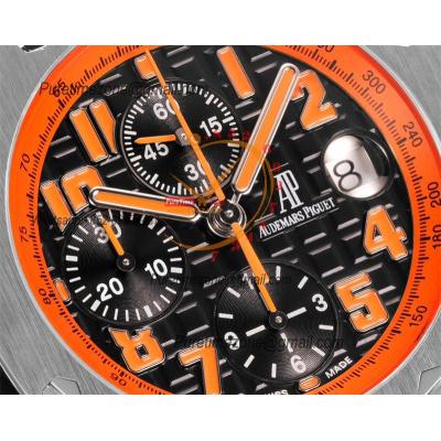 Royal Oak Offshore 26170ST Volcano A7750 Automatic Chronograph Mens Watch Best Edition TKF 42 SS Black Dial Leather CHS