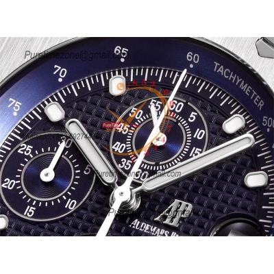 Royal Oak Offshore 26170ST Safari A7750 Automatic Chronograph Mens Watch Best Edition TKF 42 Blue Dial SS Bracelet CHS