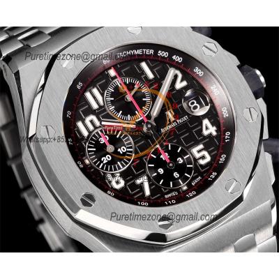 Royal Oak Offshore 26170ST Safari A3126 Automatic Chronograph Mens Watch Best Edition TKF 42 Black Dial SS Bracelet CHS