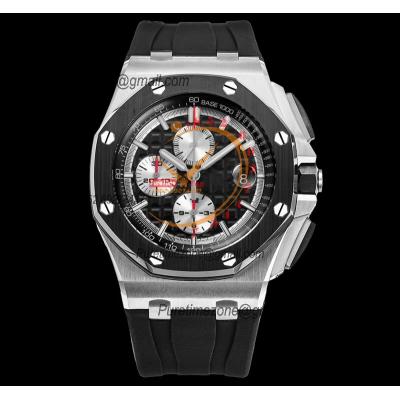 Royal Oak Offshore 26400IO A3126 Automatic Chronograph Mens Watch Best Edition TKF 44 Black Silver Dial Rubber CHS