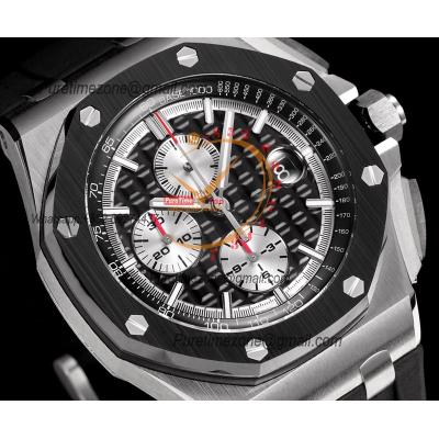 Royal Oak Offshore 26400IO A3126 Automatic Chronograph Mens Watch Best Edition TKF 44 Black Silver Dial Rubber CHS