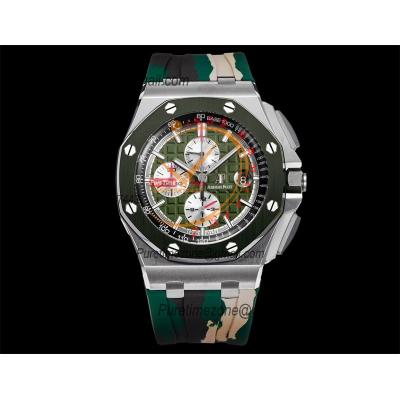 Royal Oak Offshore 26400SO A3126 Automatic Chronograph Mens Watch Best Edition TKF 44 Green Dial Camou Rubber CHS