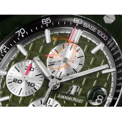 Royal Oak Offshore 26400SO A3126 Automatic Chronograph Mens Watch Best Edition TKF 44 Green Dial Camou Rubber CHS