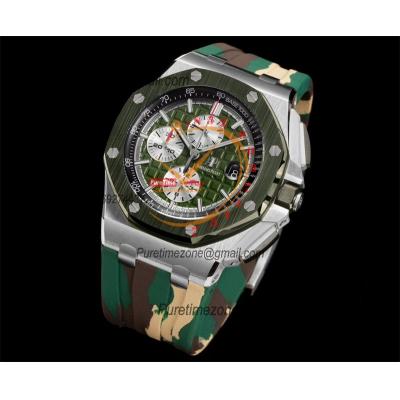 Royal Oak Offshore 26400SO A3126 Automatic Chronograph Mens Watch Best Edition TKF 44 Green Dial Camou Rubber CHS