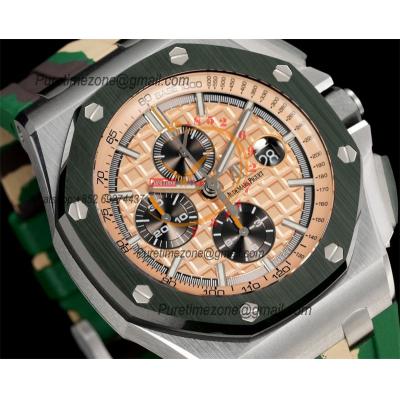 Royal Oak Offshore 26400SO A3126 Automatic Chronograph Mens Watch Best Edition TKF 44 Cream Dial Camou Rubber CHS