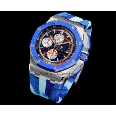 Royal Oak Offshore 26400SO A3126 Automatic Chronograph Mens Watch Best Edition TKF 44 Blue Dial Camou Rubber CHS