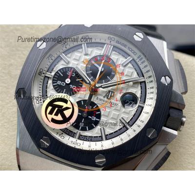 Royal Oak Offshore 26400SO A3126 Automatic Chronograph Mens Watch Best Edition TKF 44 White Dial  Rubber CHS