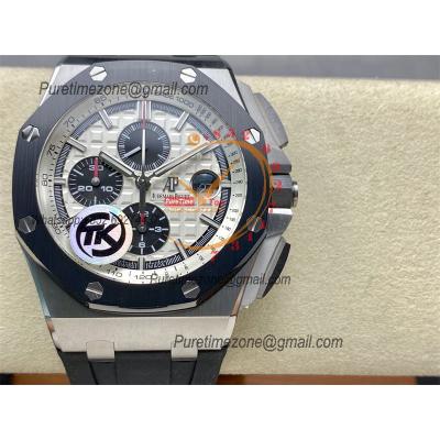 Royal Oak Offshore 26400SO A3126 Automatic Chronograph Mens Watch Best Edition TKF 44 White Dial  Rubber CHS