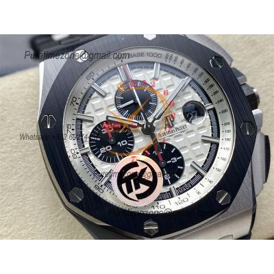 Royal Oak Offshore 26400SO A3126 Automatic Chronograph Mens Watch Best Edition TKF 44 White Dial  Rubber CHS