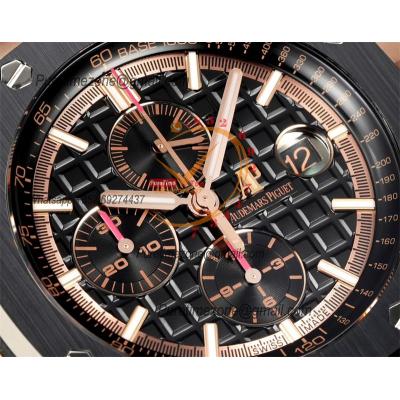 Royal Oak Offshore 26400RO A3126 Automatic Chronograph Mens Watch Best Edition TKF 44 RG Black Dial  Rubber CHS