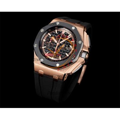 Royal Oak Offshore 26400RO A3126 Automatic Chronograph Mens Watch Best Edition TKF 44 RG Black Dial  Rubber CHS