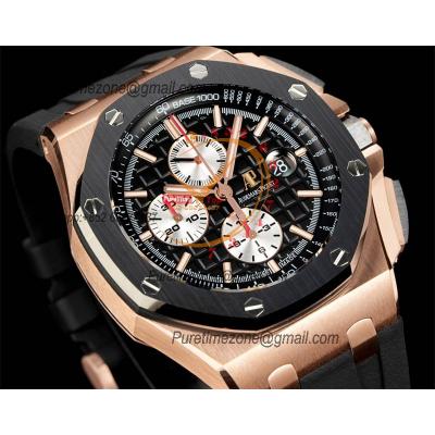 Royal Oak Offshore 26400RO A3126 Automatic Chronograph Mens Watch Best Edition TKF 44 RG Black Dial  Rubber CHS