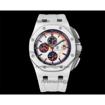 Royal Oak Offshore 26402CB A3126 Automatic Chronograph Mens Watch Best Edition TKF 44 White Ceramic Rubber CHS