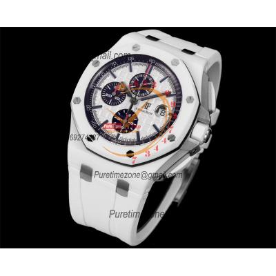 Royal Oak Offshore 26402CB A3126 Automatic Chronograph Mens Watch Best Edition TKF 44 White Ceramic Rubber CHS