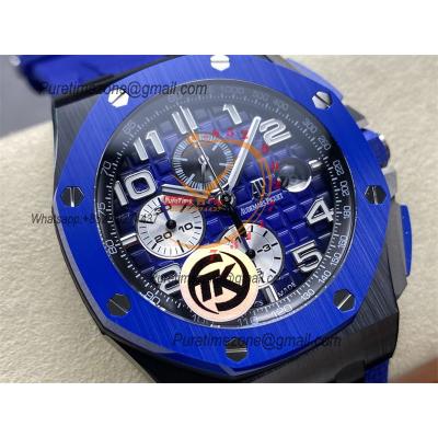 Royal Oak Offshore 26405CE A3126 Automatic Chronograph Mens Watch Best Edition TKF 44 Black Ceramic Blue Dial Rubber