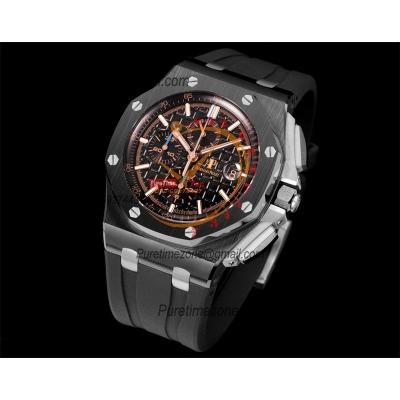 Royal Oak Offshore 26405CE A3126 Automatic Chronograph Mens Watch Best Edition TKF 44 Black Ceramic Rubber CHS