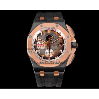 Royal Oak Offshore 26045NR A3126 Automatic Chronograph Mens Watch Best Edition TKF 44 Black Ceramic Gray Dial Rubber