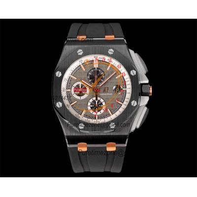 Royal Oak Offshore 26415CE A3126 Automatic Chronograph Mens Watch Best Edition TKF 44 Black Ceramic Gray Dial Rubber