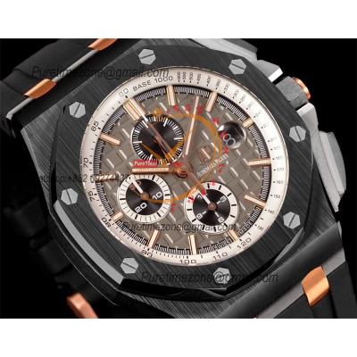 Royal Oak Offshore 26415CE A3126 Automatic Chronograph Mens Watch Best Edition TKF 44 Black Ceramic Gray Dial Rubber