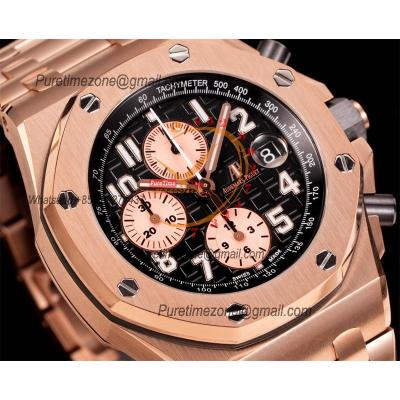 Royal Oak Offshore 26470OR A3126 Automatic Chronograph Mens Watch Best Edition TKF 42 Black Dial SS Bracelet CHS