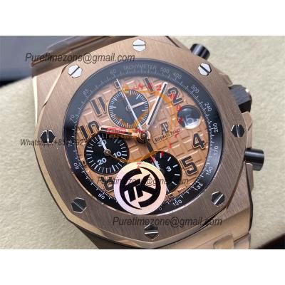 Royal Oak Offshore 26470OR A3126 Automatic Chronograph Mens Watch Best Edition TKF 42 RG Dial SS Bracelet CHS