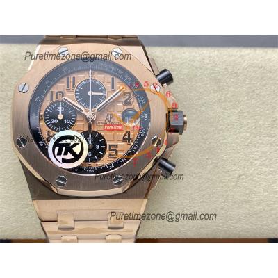 Royal Oak Offshore 26470OR A3126 Automatic Chronograph Mens Watch Best Edition TKF 42 RG Dial SS Bracelet CHS