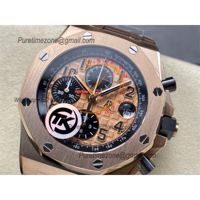 Royal Oak Offshore 26470OR A3126 Automatic Chronograph Mens Watch Best Edition TKF 42 RG Dial SS Bracelet CHS