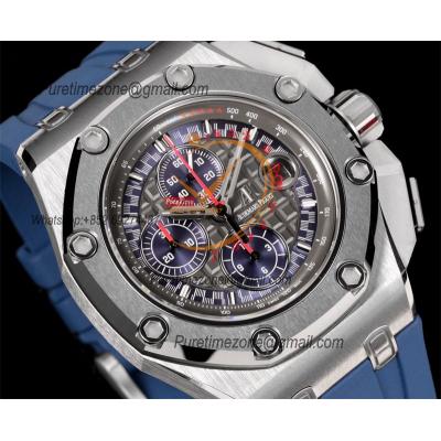 Royal Oak Offshore Schumacher 26568PM A3126 Automatic Chronograph Mens Watch Best Edition TKF 44 Gray Dial Blue Rubber