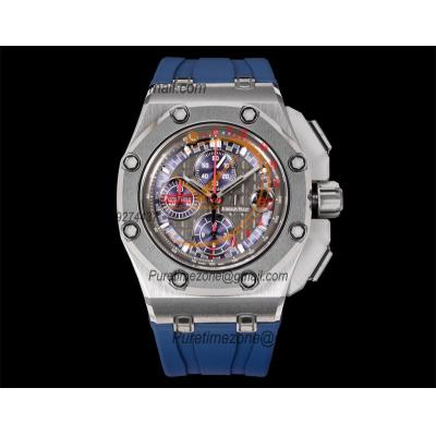 Royal Oak Offshore Schumacher 26568PM A3126 Automatic Chronograph Mens Watch Best Edition TKF 44 Gray Dial Blue Rubber