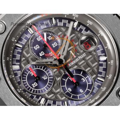 Royal Oak Offshore Schumacher 26568PM A3126 Automatic Chronograph Mens Watch Best Edition TKF 44 Gray Dial Blue Rubber