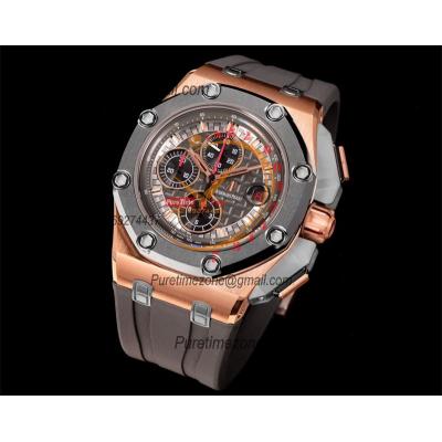 Royal Oak Offshore Schumacher 26568OM A3126 Automatic Chronograph Mens Watch Best Edition TKF 44 RG Gray Dial Rubber