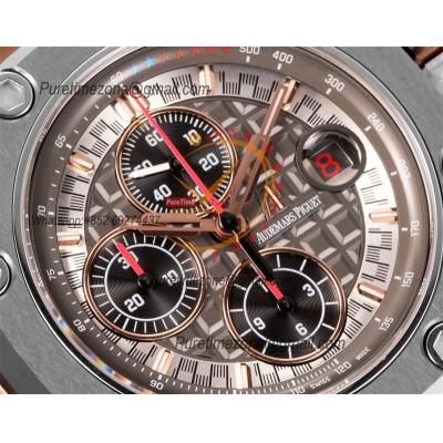 Royal Oak Offshore Schumacher 26568OM A3126 Automatic Chronograph Mens Watch Best Edition TKF 44 RG Gray Dial Rubber