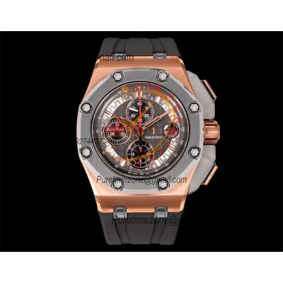 Royal Oak Offshore Schumacher 26568OM A3126 Automatic Chronograph Mens Watch Best Edition TKF 44 RG Gray Dial Rubber