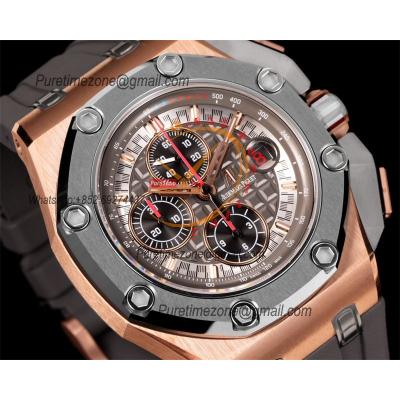 Royal Oak Offshore Schumacher 26568OM A3126 Automatic Chronograph Mens Watch Best Edition TKF 44 RG Gray Dial Rubber