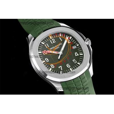 Aquanaut 5168 40mm A324 Atuomatic Mens Watch Best Edition 3KF V2 SS Green Dial Rubber Strap CHS